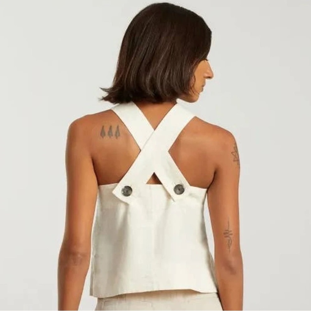 Everlane The Apron Linen Tank Ivory Women’s Size 6